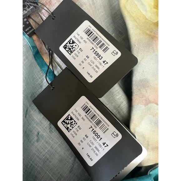 SELECTION ULLA POPKEN Plus 100% Linen Hawaiian Floral Blouse Midi Dress - Picture 11 of 16